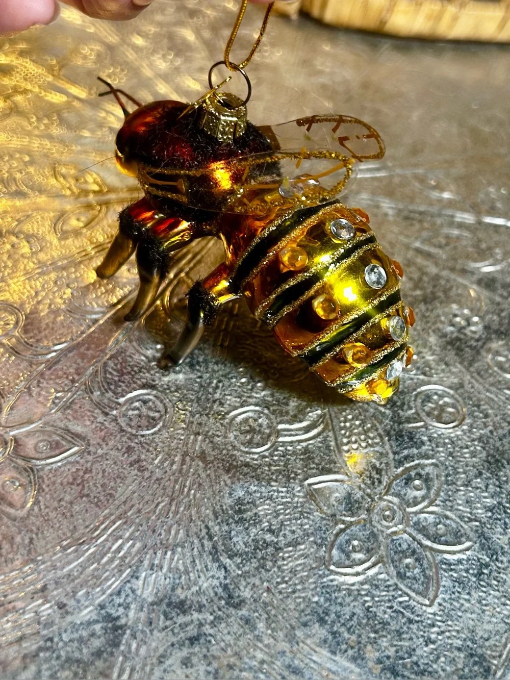Used Kurt Adler Noble Gems Honey Bee Ornament